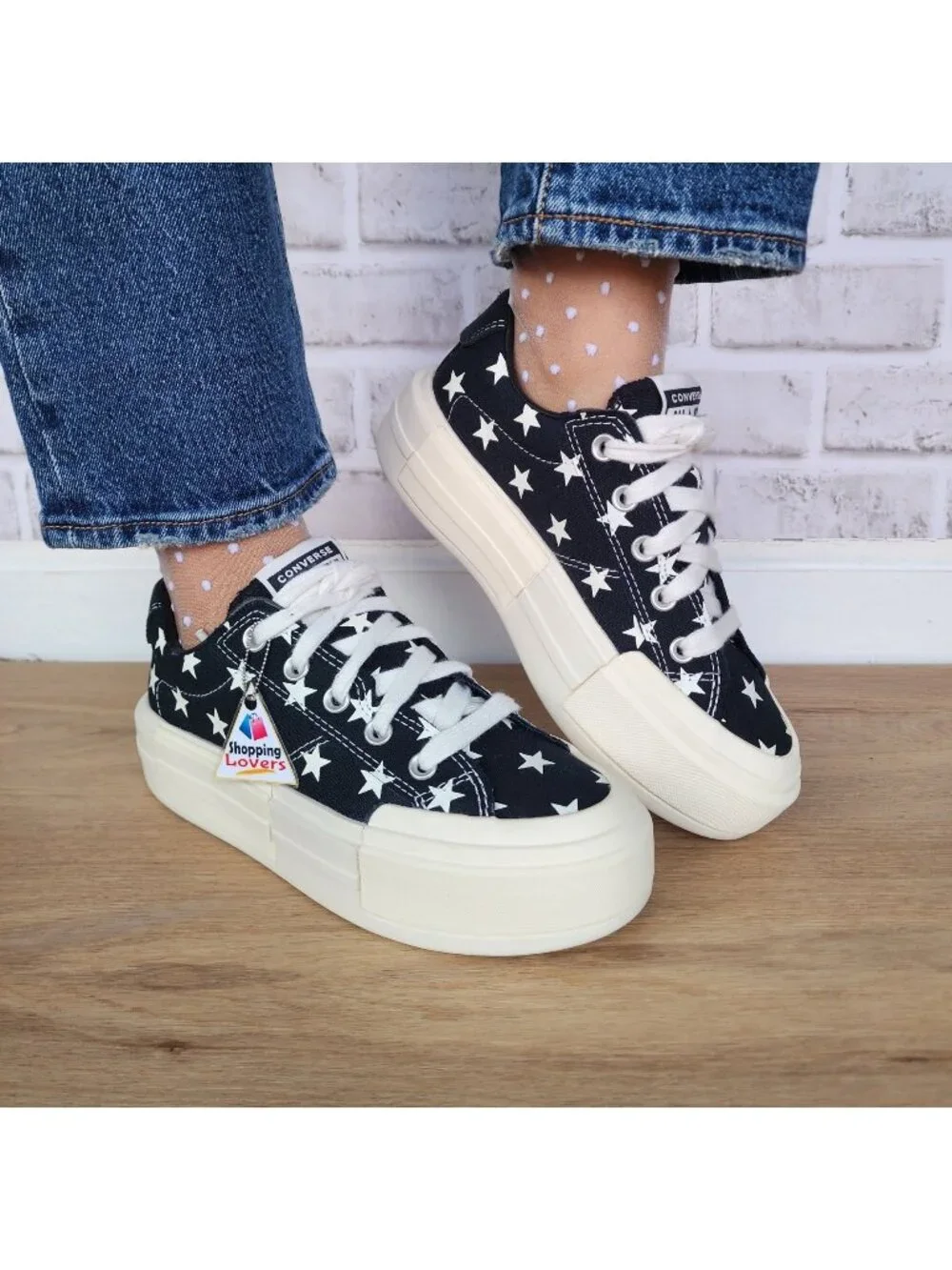 ⭐Converse Chuck Taylor Cruise Stars Platform 10 Womens Shoes Black Beige A15497C